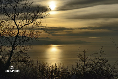Vaud couché de soleil sur le lac Léman, Suisse