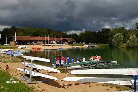 Aviron, lac de Bouvent, Ain