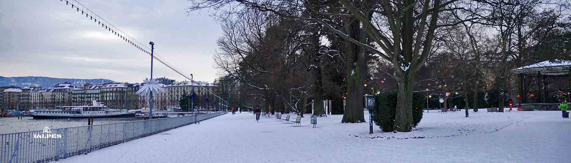 Jardin anglais sous la neige
