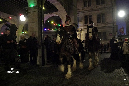 Genève, patrouille à cheval.