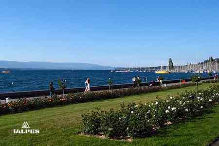 Quai du lac Léman à Genève