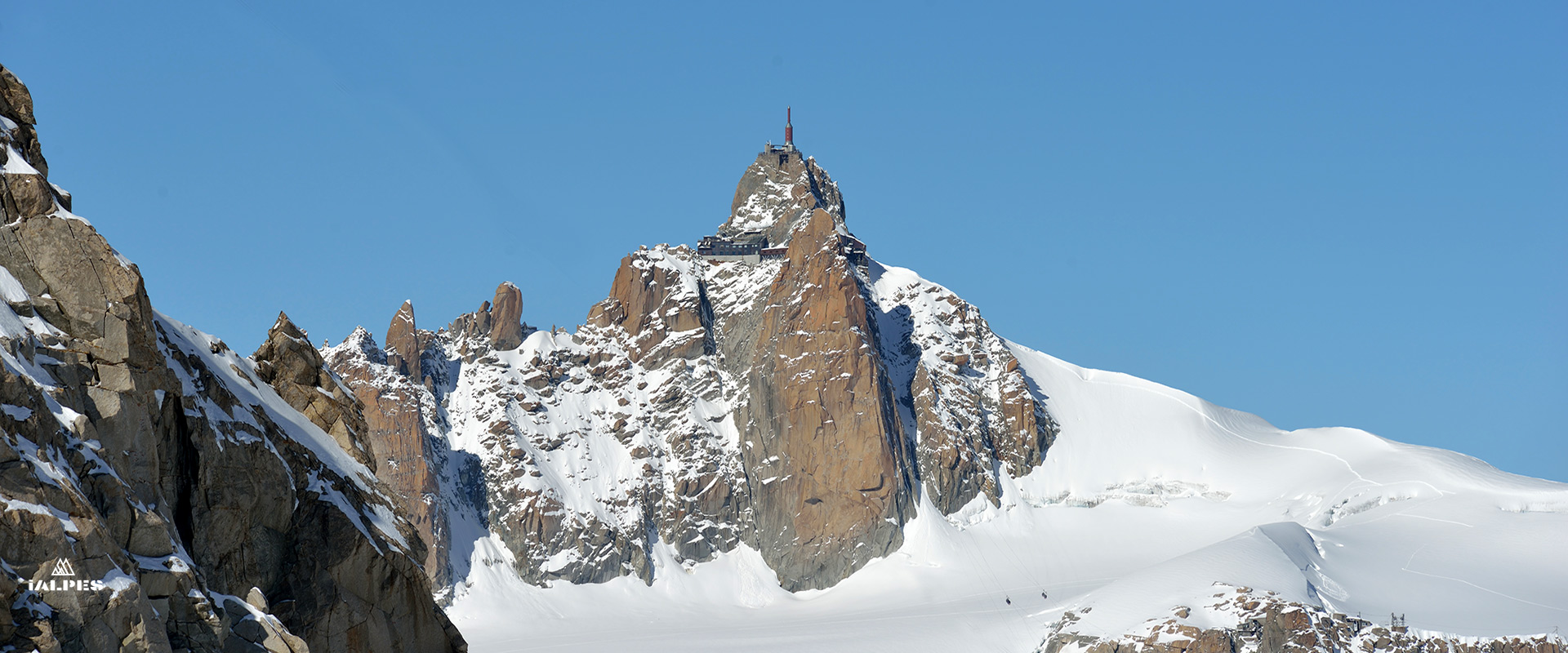 Courmayeur, aiguille du Midi de la pointe Helbronner